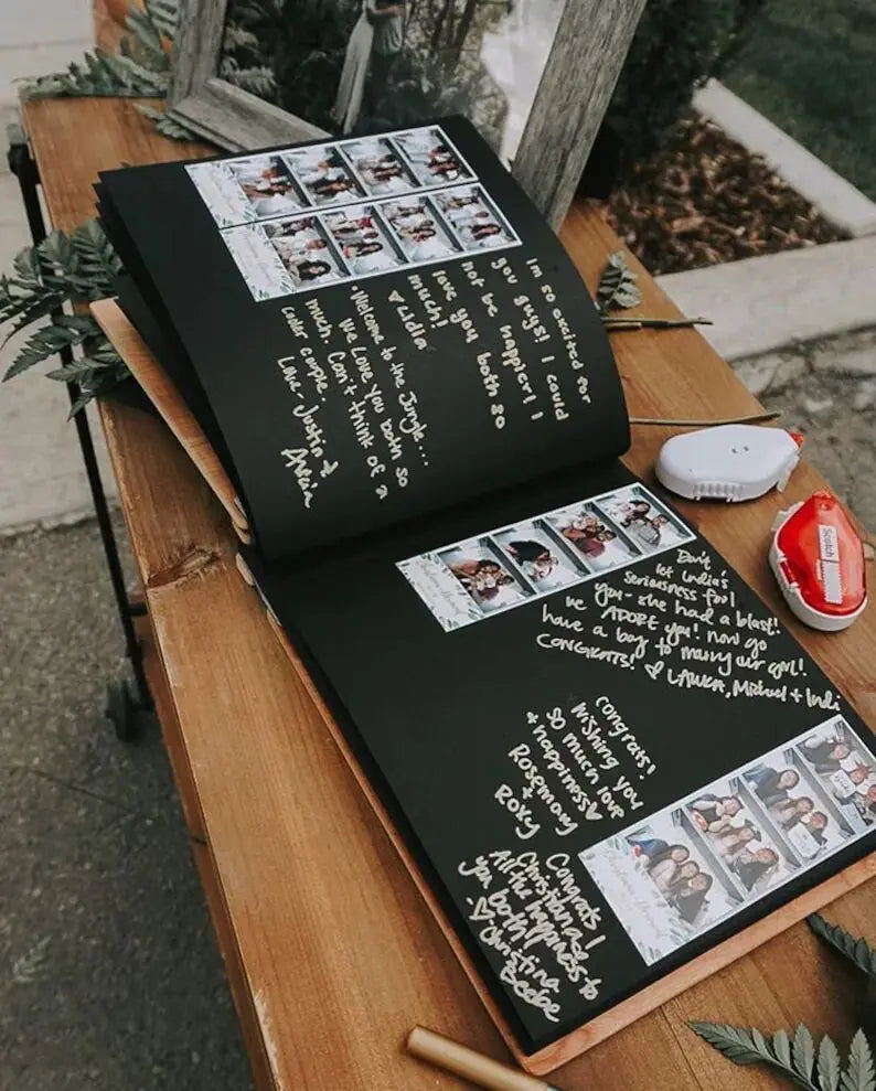 Livre d'or mariage bois gravé et personnalisé