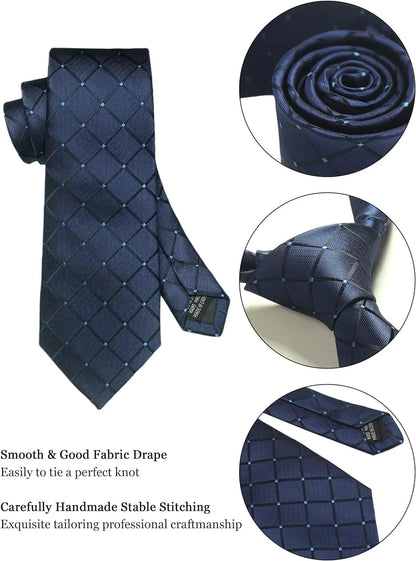 Coffret Cravate Mariage 8 cm Pochette Pince et Manchettes