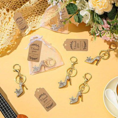 Porte-clé escarpin strass doré mariage — vue 3