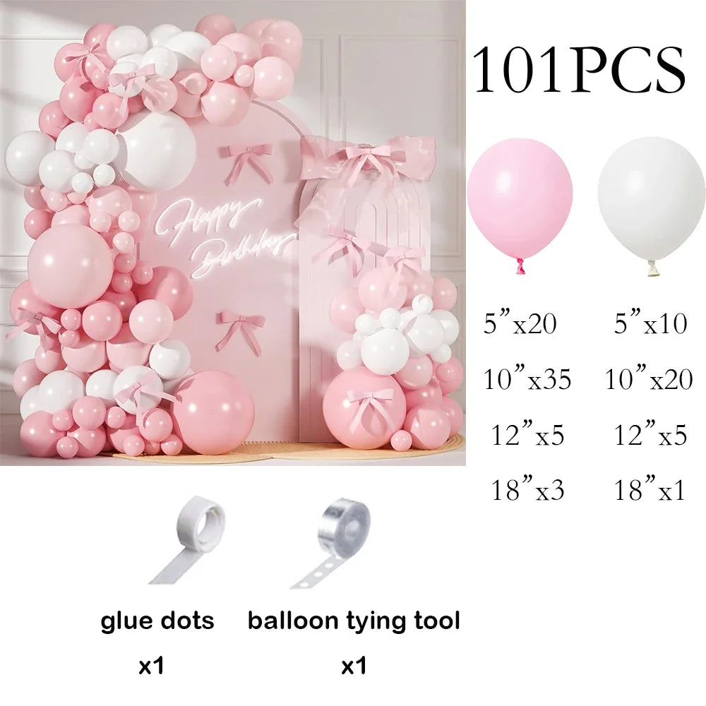 Arche de ballons mariage rose pastel et blanc