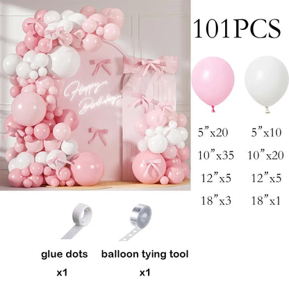 Arche de ballons mariage rose pastel et blanc