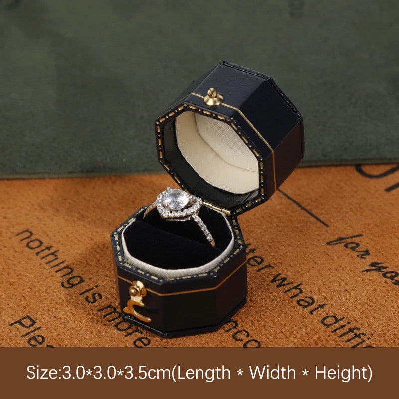Écrin bague fiançailles vintage simili cuir — vue 15