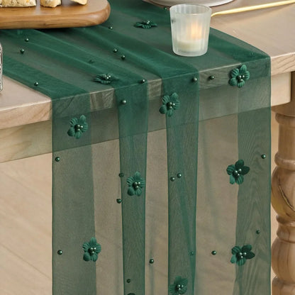 Chemin de Table Tulle Perles