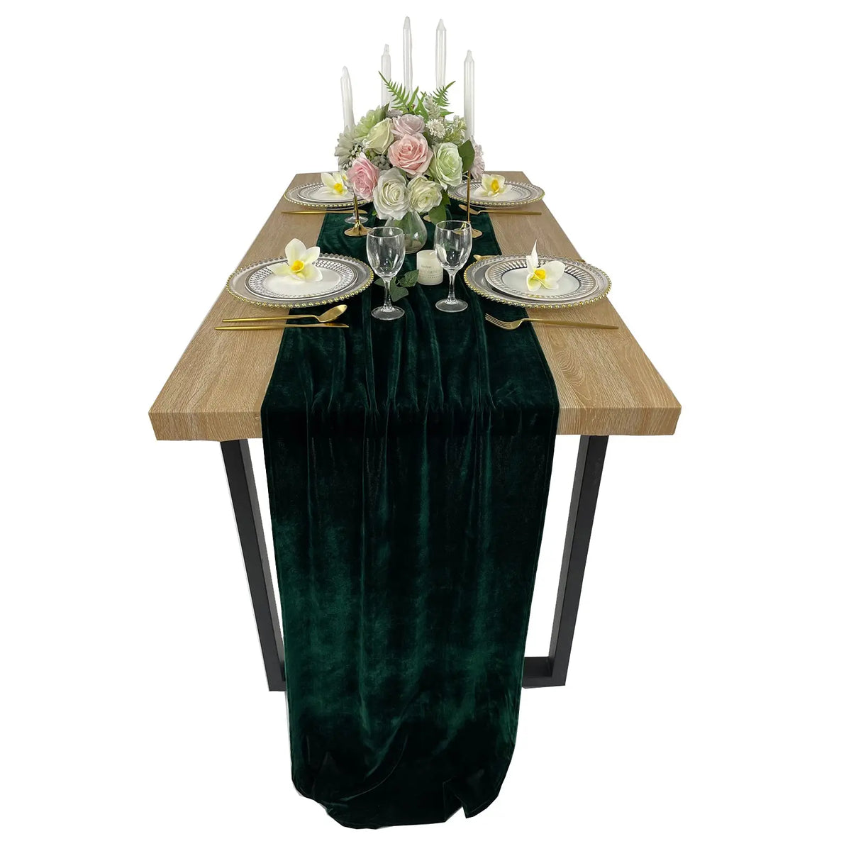 Chemin de table mariage en velours — vue 4