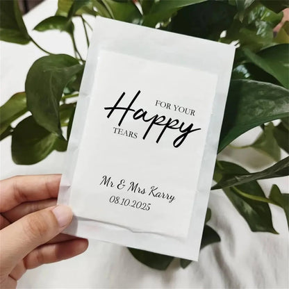 Pochettes mouchoirs larmes de joie mariage