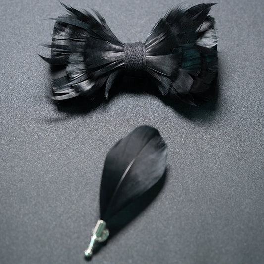 Nœud Papillon Mariage Plume et Broche