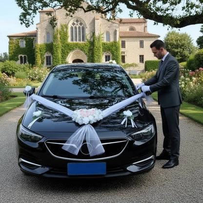 Décoration Voiture Mariage Cœur de Roses — vue 5