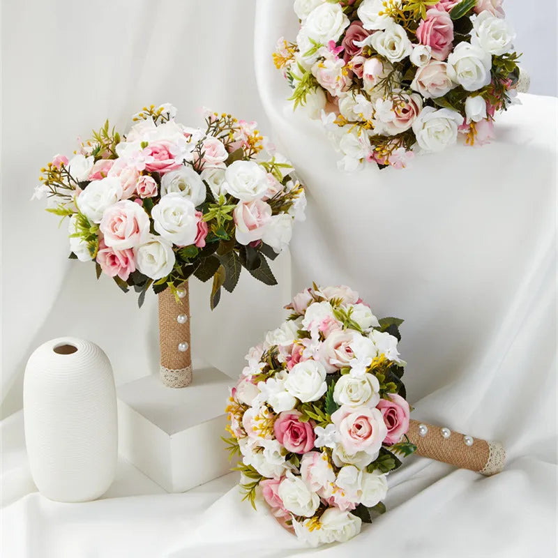 Bouquet Mariée en Roses de Soie