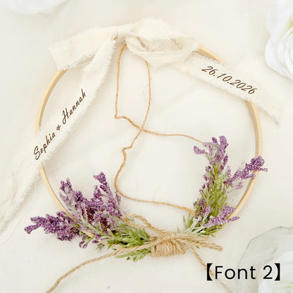 Porte alliance cerceau lavande bohème — Violet police 2
