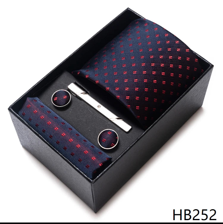 Coffret Cravate Mariage Homme Pochette et Boutons de Manchette