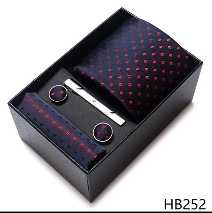 Coffret Cravate Mariage Homme Pochette et Boutons de Manchette