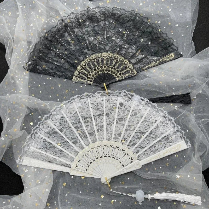 Éventail dentelle mariage invités
