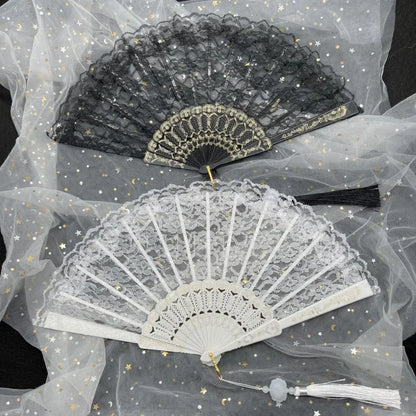 Éventail dentelle mariage invités