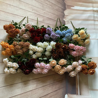 Bouquet de Roses Artificielles Mariage 9 Têtes
