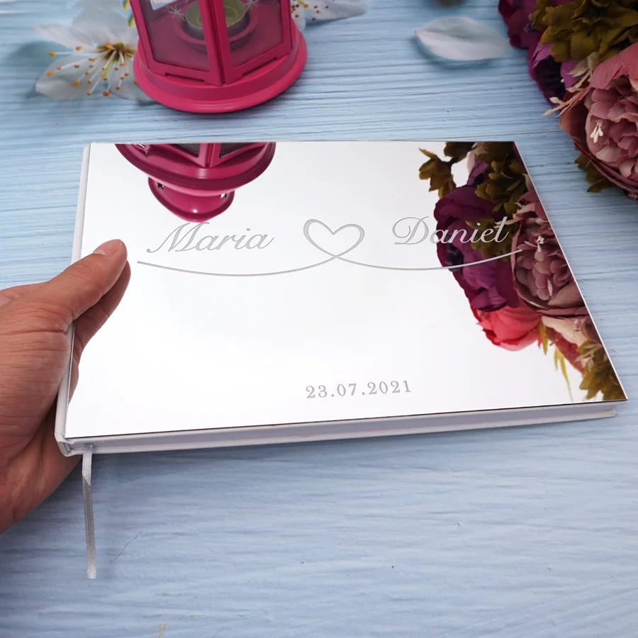 Livre d'or mariage personnalisé miroir acrylique — vue 2