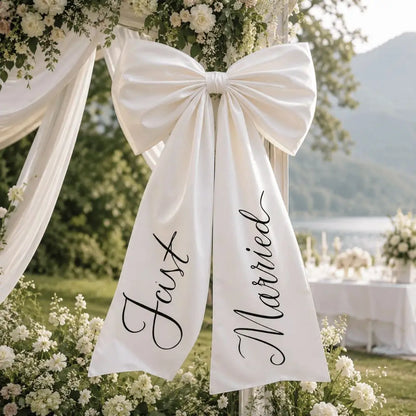 Nœud Voiture Mariage Blanc Épuré — vue 3