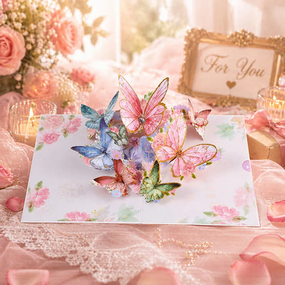 Carte Pop-Up 3D Fleurs et Mariage