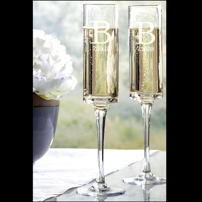 Flûte à Champagne Personnalisée Gravée Prénoms et Date