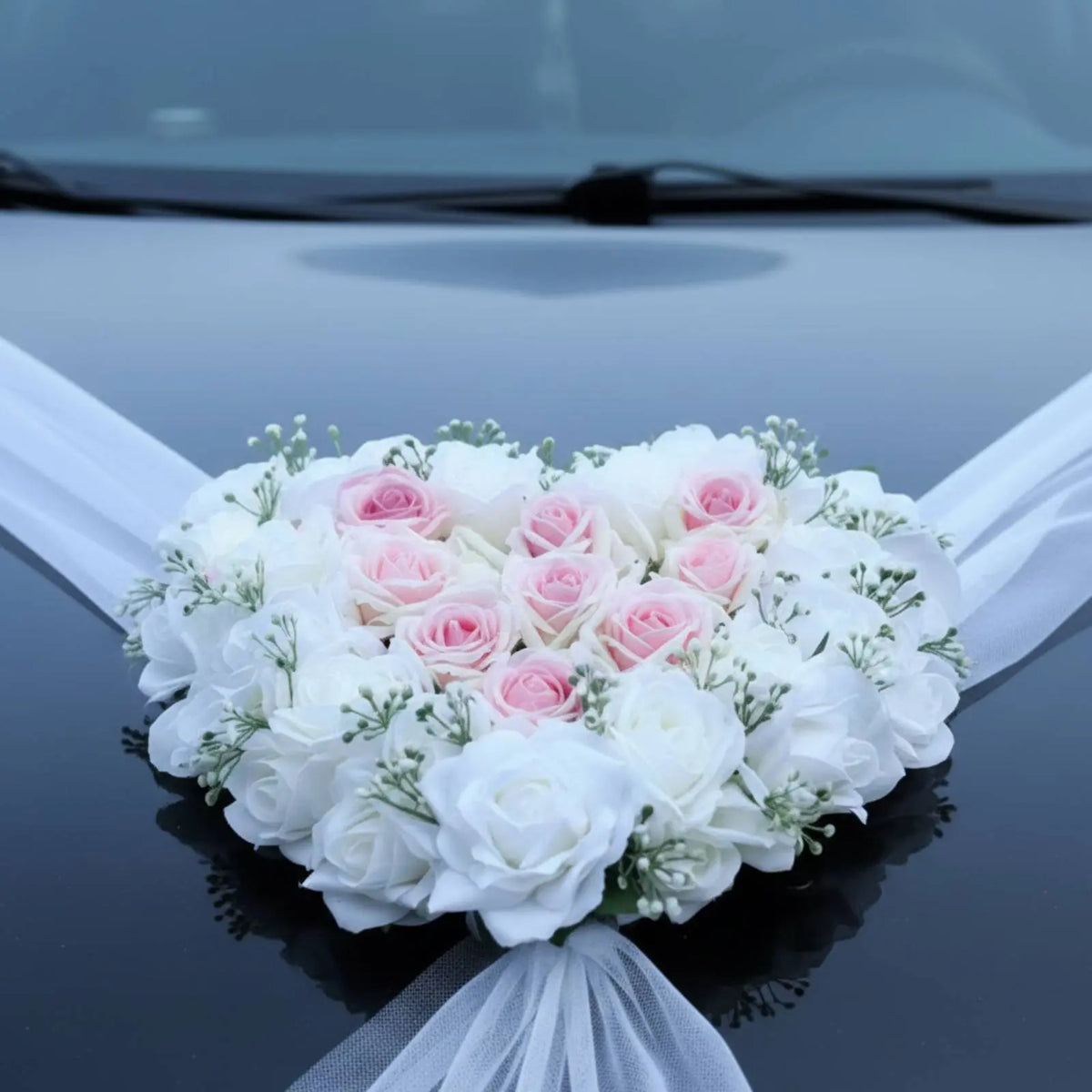 Décoration Voiture Mariage Cœur de Roses
