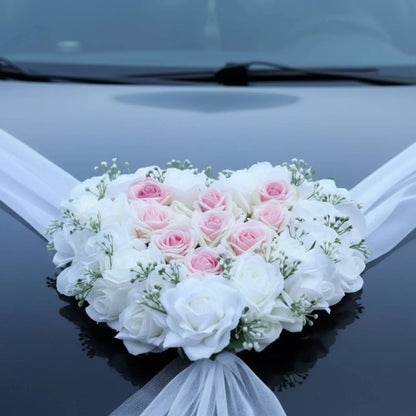 Décoration Voiture Mariage Cœur de Roses