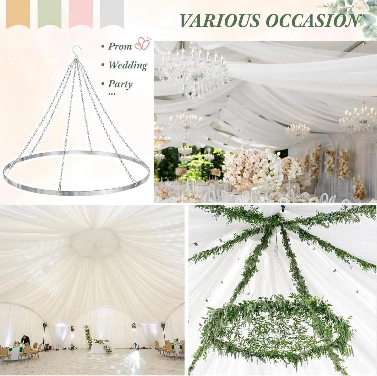 Kit tenture plafond mariage cerceau
