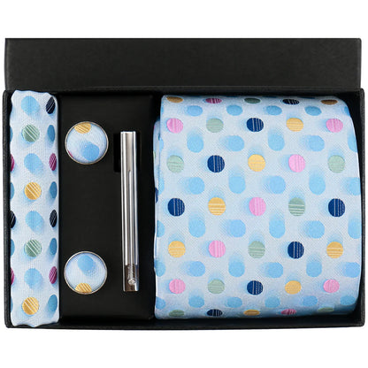 Coffret Cravate Mariage 8 cm Pochette Pince et Manchettes