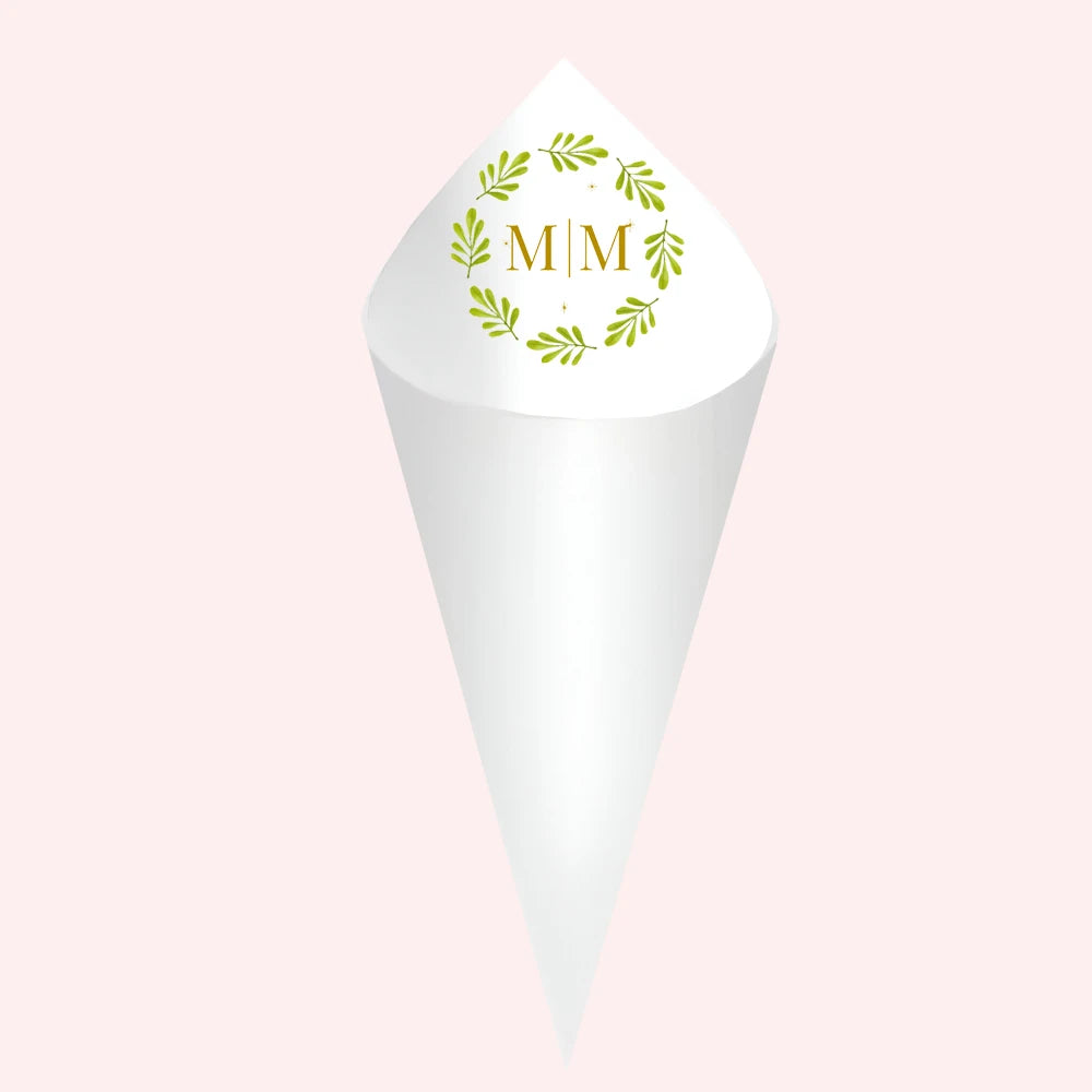 Cônes à confettis mariage personnalisés