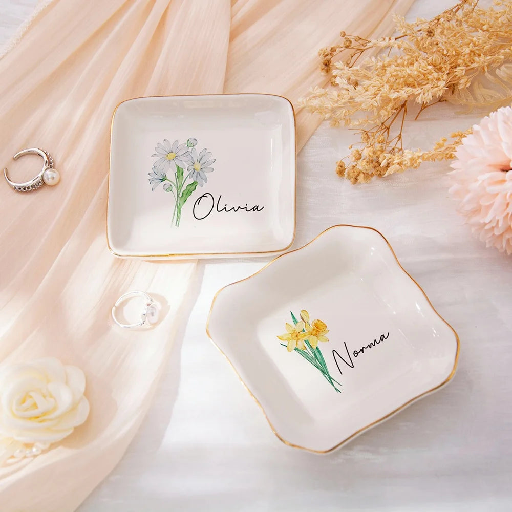 Vide-poche personnalisé fleur de naissance — vue 2