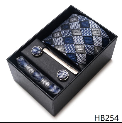 Coffret Cravate Mariage Homme Pochette et Boutons de Manchette
