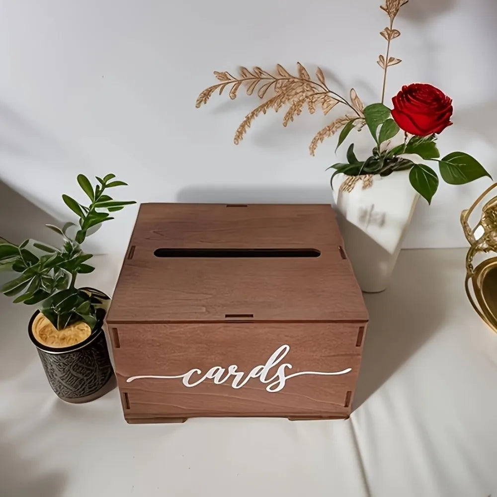 Urne Mariage en Bois Noyer Champêtre
