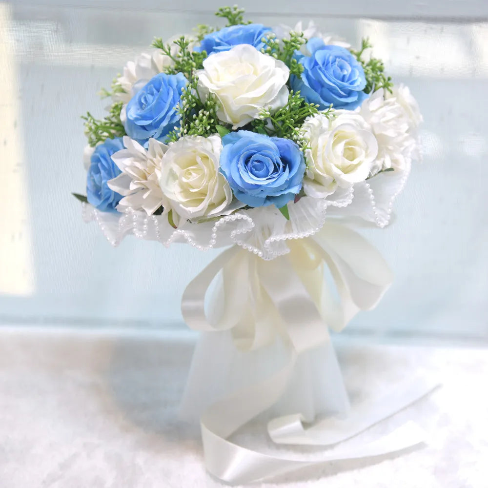 Bouquet de mariée roses en soie — vue 6