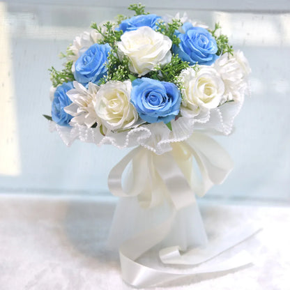 Bouquet de mariée roses en soie — vue 6