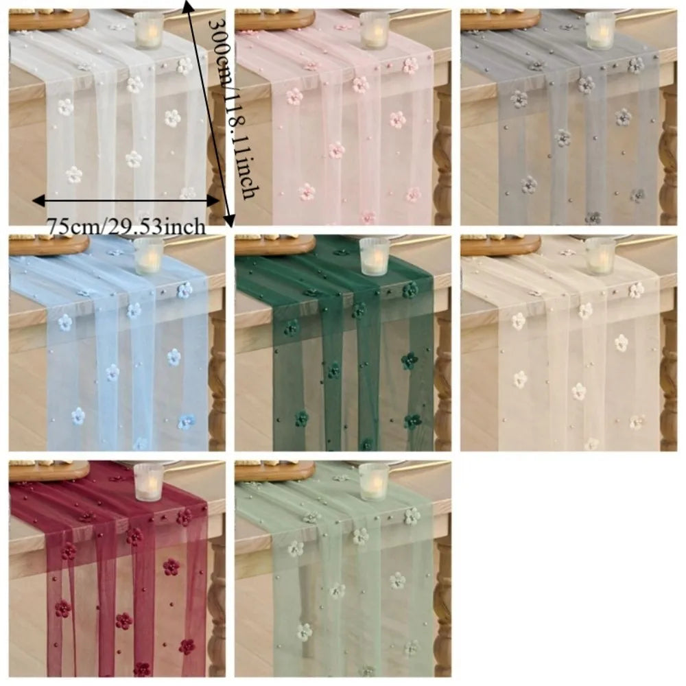 Chemin de Table Tulle Perles
