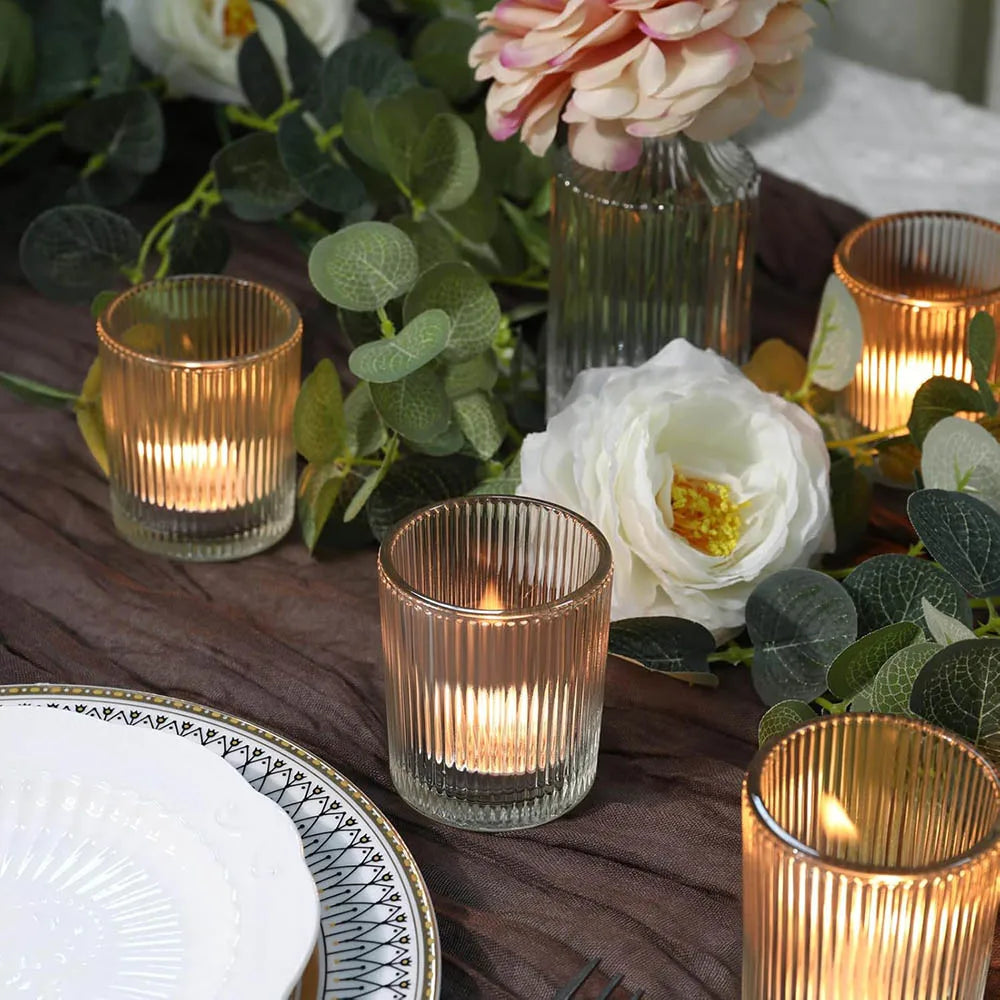 Photophores Mariage Verre Strié