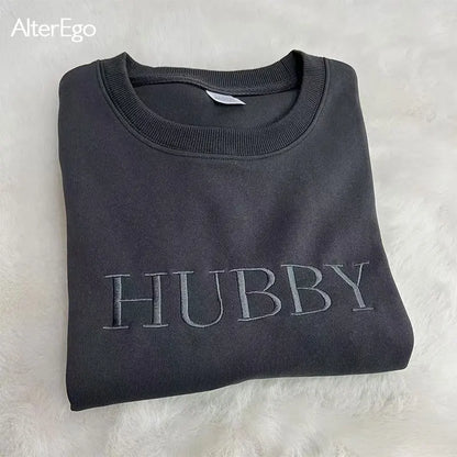 Sweat Brodé Personnalisé Wifey Hubby