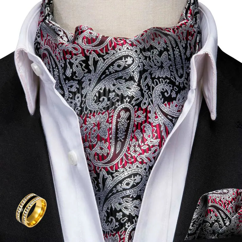 Cravate Lavallière Mariage Pochette et Anneau — vue 7