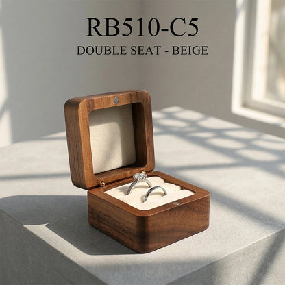 Boîte à Alliance Mariage en Bois Personnalisée