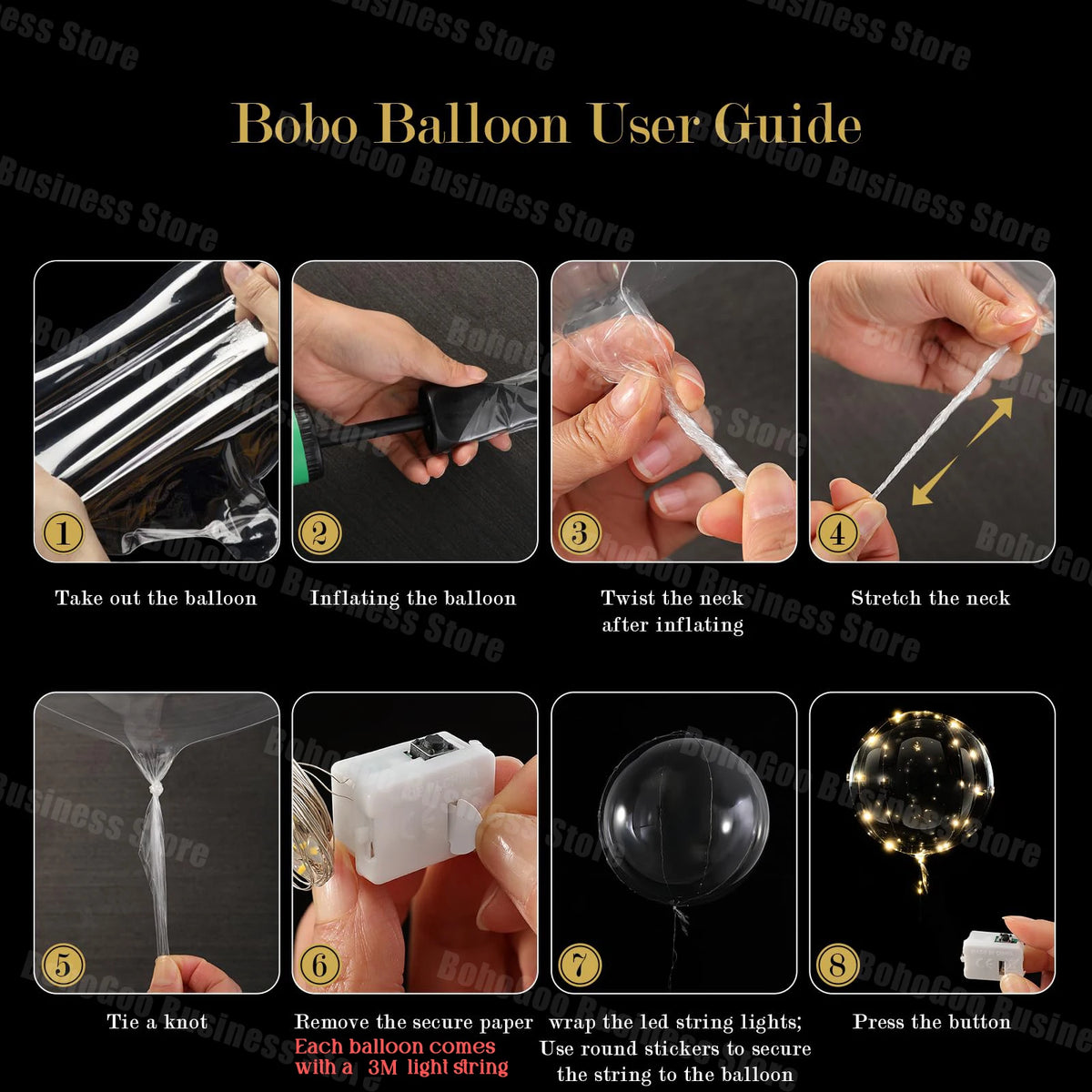 Ballons LED Transparents Mariage