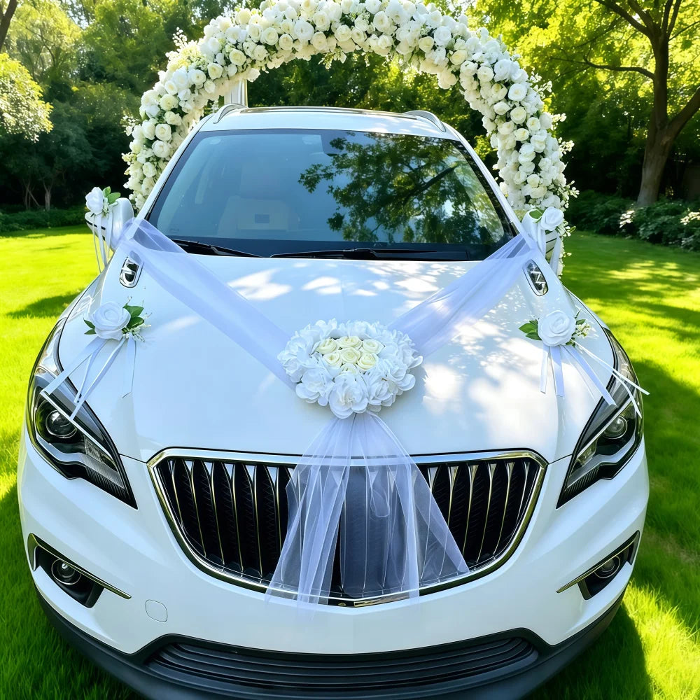 Kit décoration voiture mariage tulle