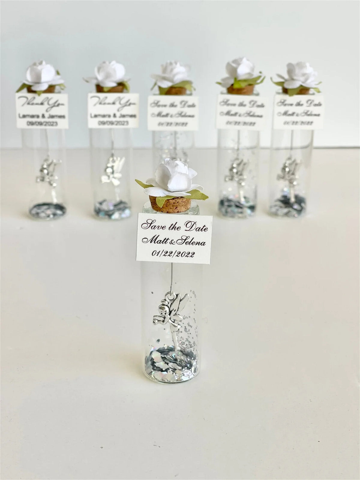 Cadeau invité mariage rose sous cloche — vue 32