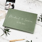 Livre d'or mariage chic lin vert personnalisé