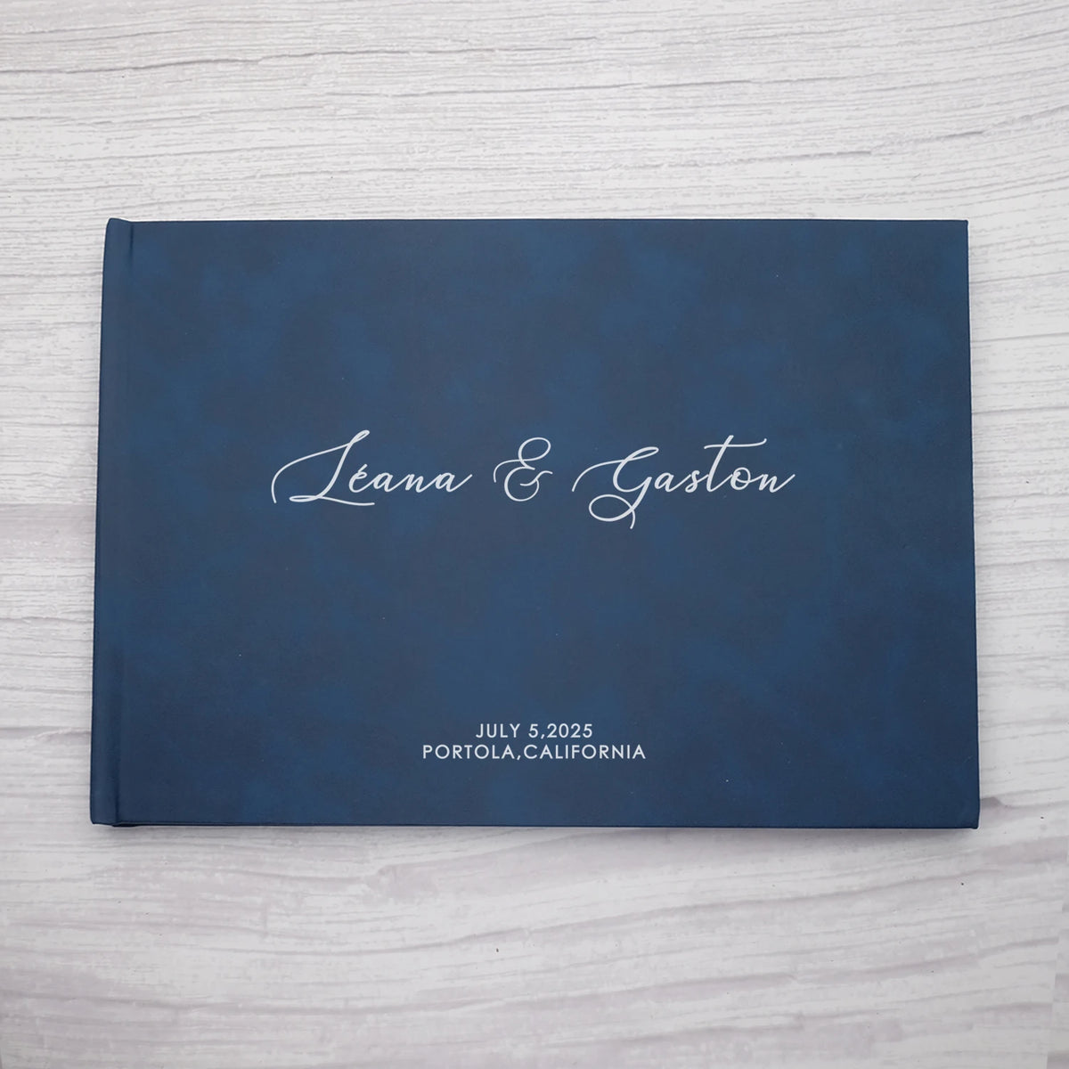 Livre d'Or Mariage Personnalisé Bleu Marine — vue 3
