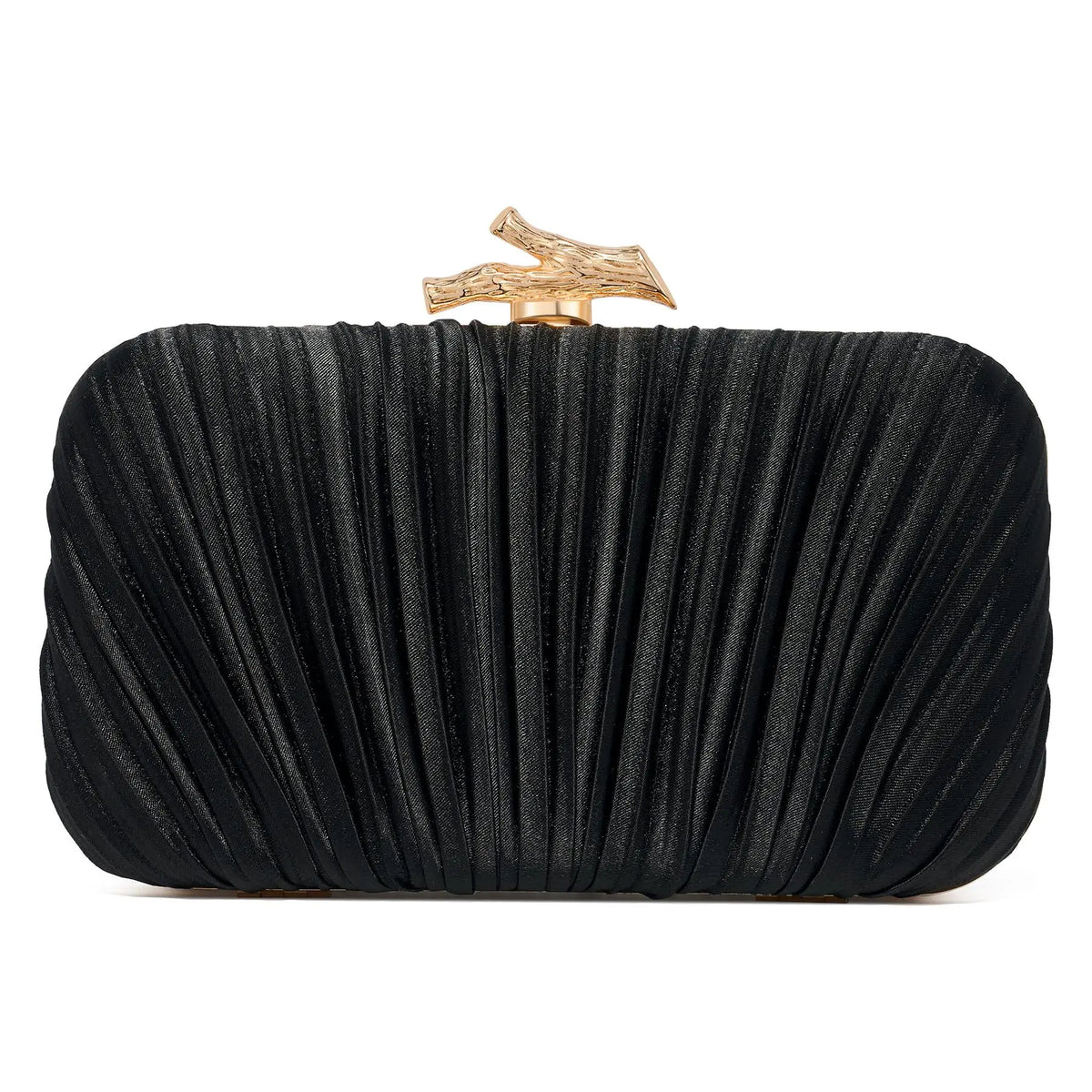 Pochette Mariage Satin Plissé à Chaîne