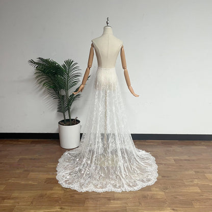 Traîne Amovible Mariée Dentelle Florale