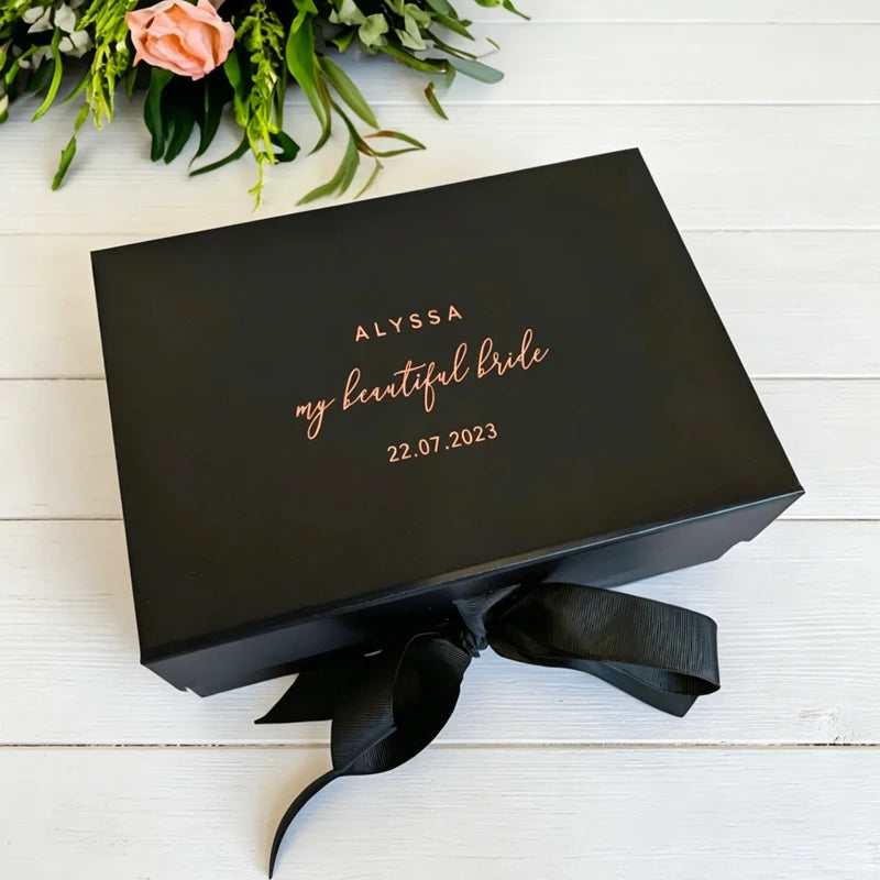 Coffret cadeau mariage personnalisé noir et blanc