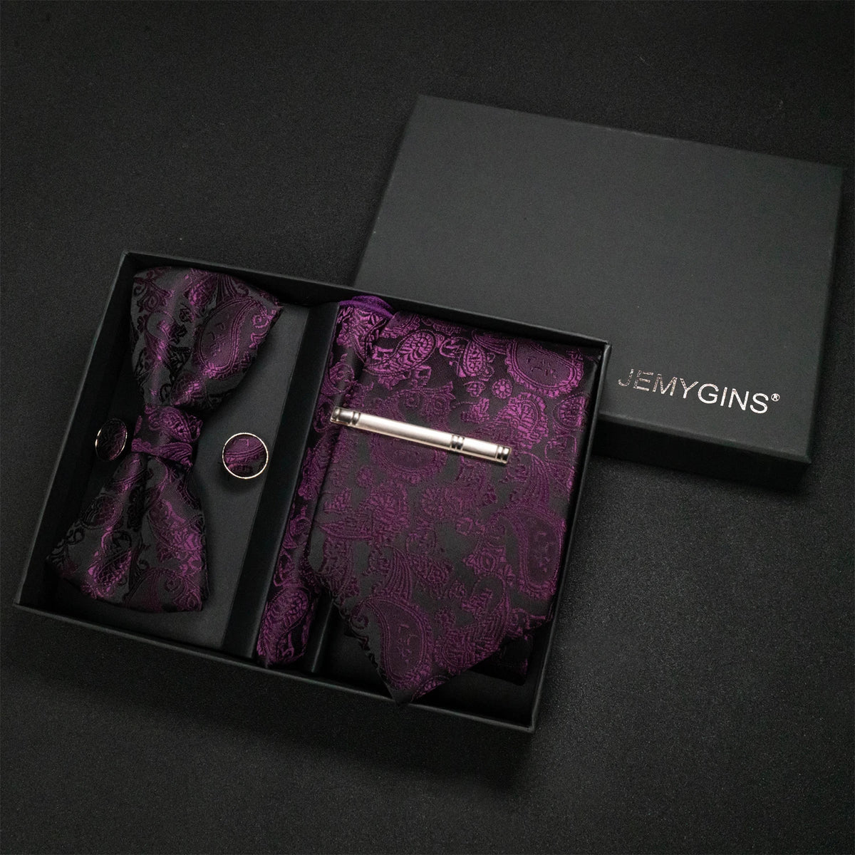 Coffret Cravate Mariage Motif Cachemire