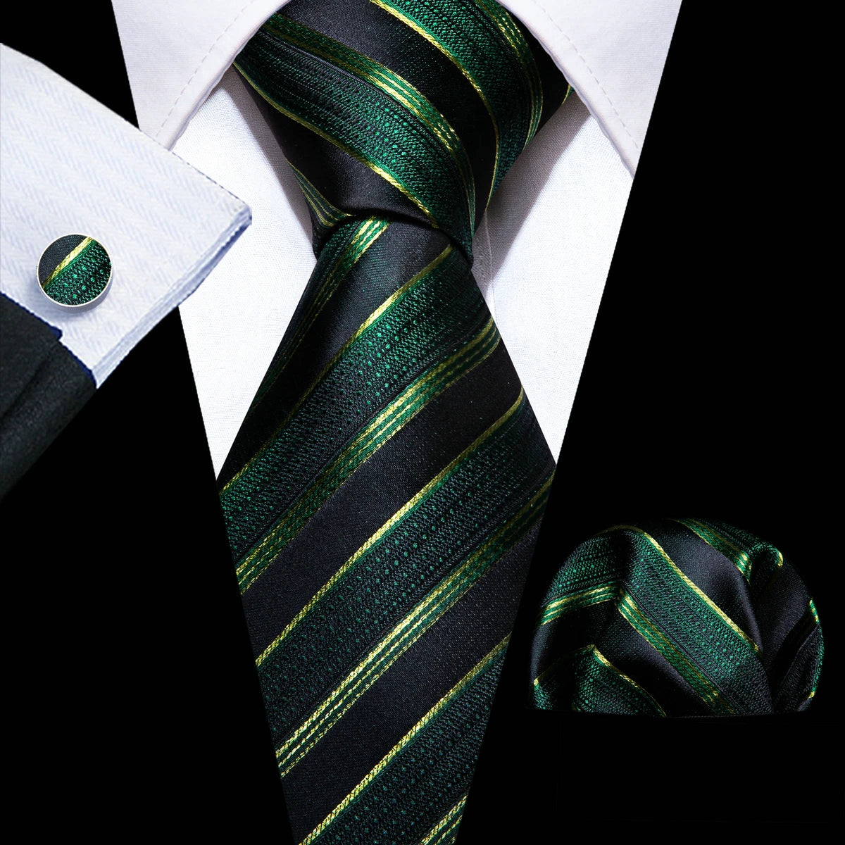 Cravate Mariage Homme Pochette et Manchettes — vue 17