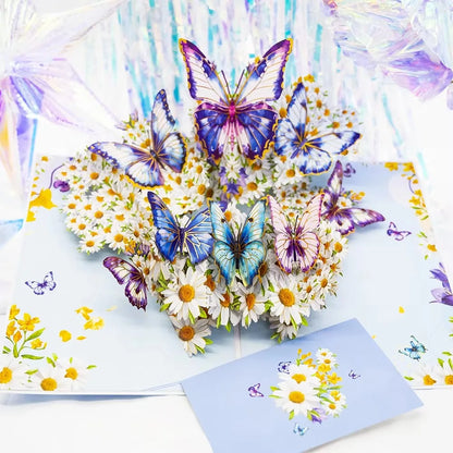 Carte Pop-Up 3D Fleurs et Mariage