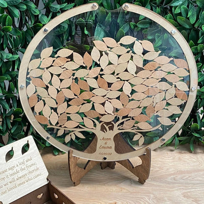 Livre d'or mariage original arbre bois