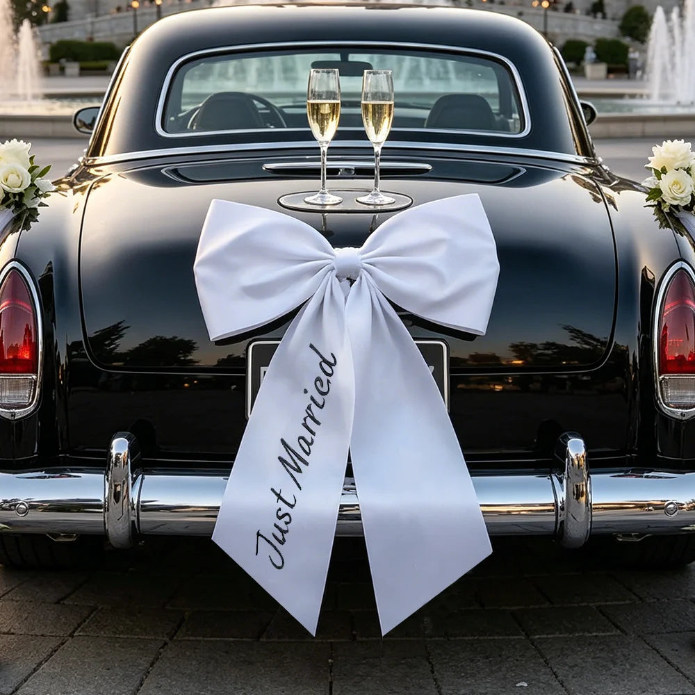 Grand Nœud Décoration Voiture Mariage